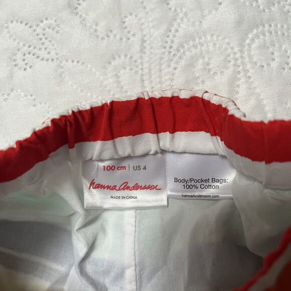 Hanna Andersson Rainbow Striped Poplin Shorts Size 4 - Picture 5 of 5